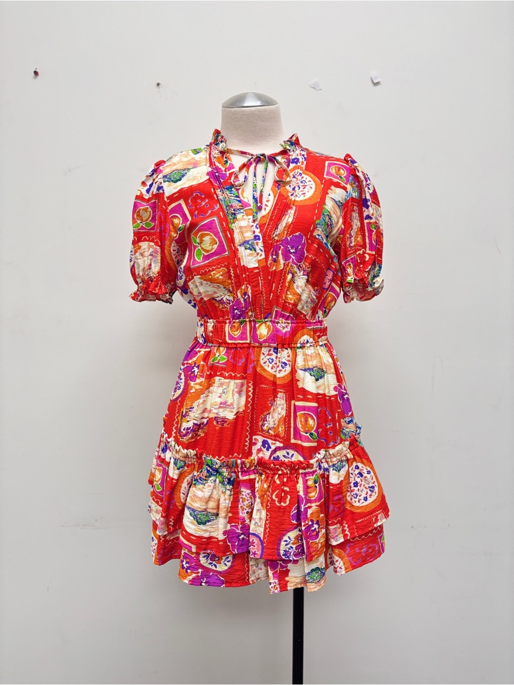 Boho Patchwork Print Mini Dress